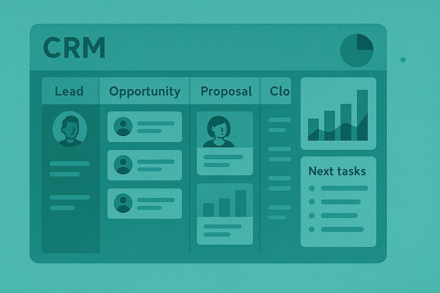 Modernes CRM Dashboard der KMUpowerSuite