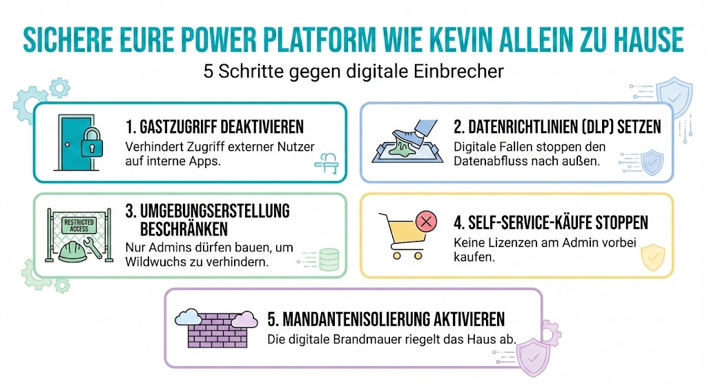 Power Platform Sicherheit – 5 Lücken schliessen wie Kevin allein zu Hause